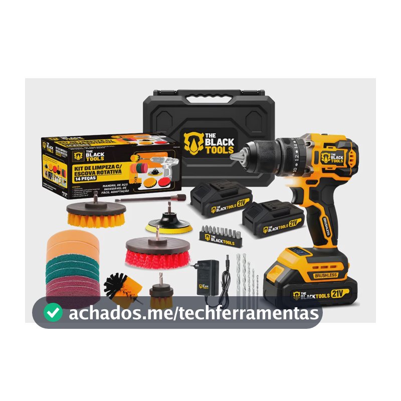 Furadeira Parafusadeira A Bateria Litio + Acessórios 14 Pçs  Amarelo 127/220v 60hz