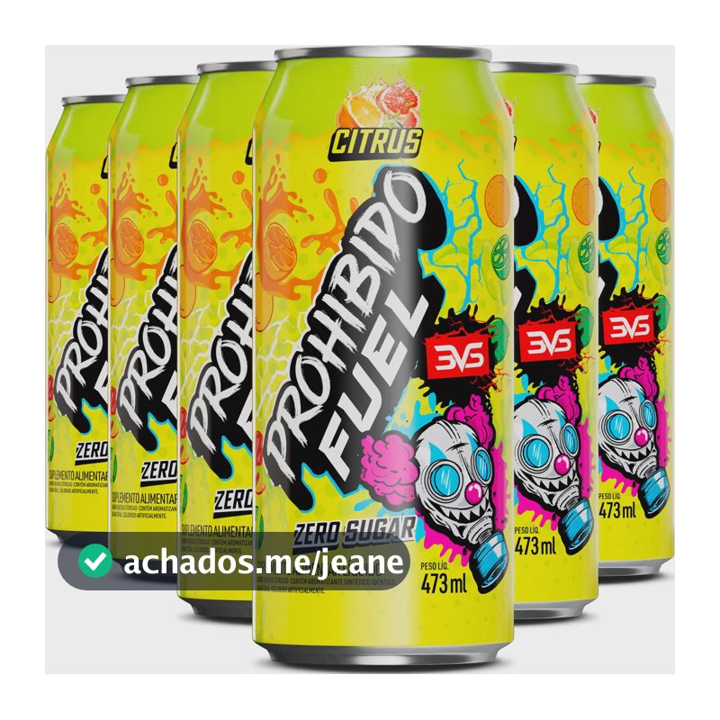 PROHIBIDO FUEL Energy Drink Sabor: Citrus - Pack Com 6 Unidades De 473ml - Fórmula Exclusiva E Inovadora Pré Treino em Lata