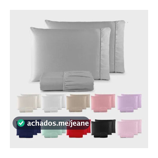 Jogo De Lençol Queen 3 Peças 400 Fios C/ Elástico Hotel Cinza Liso