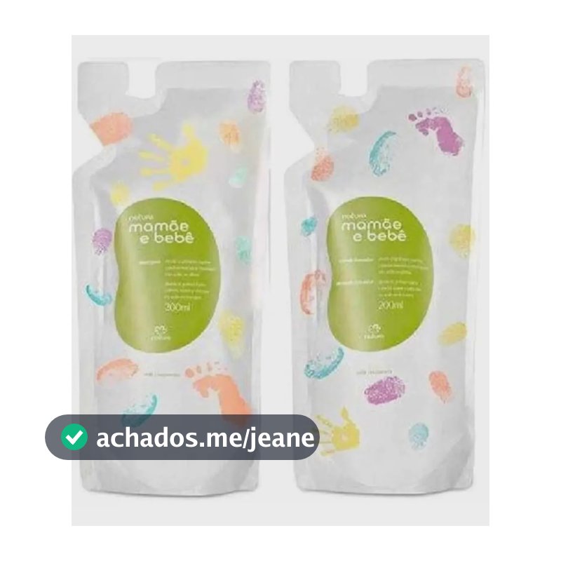 Shampoo + Condicionador Mamãe E Bebê Natura Refil 200ml Cada
