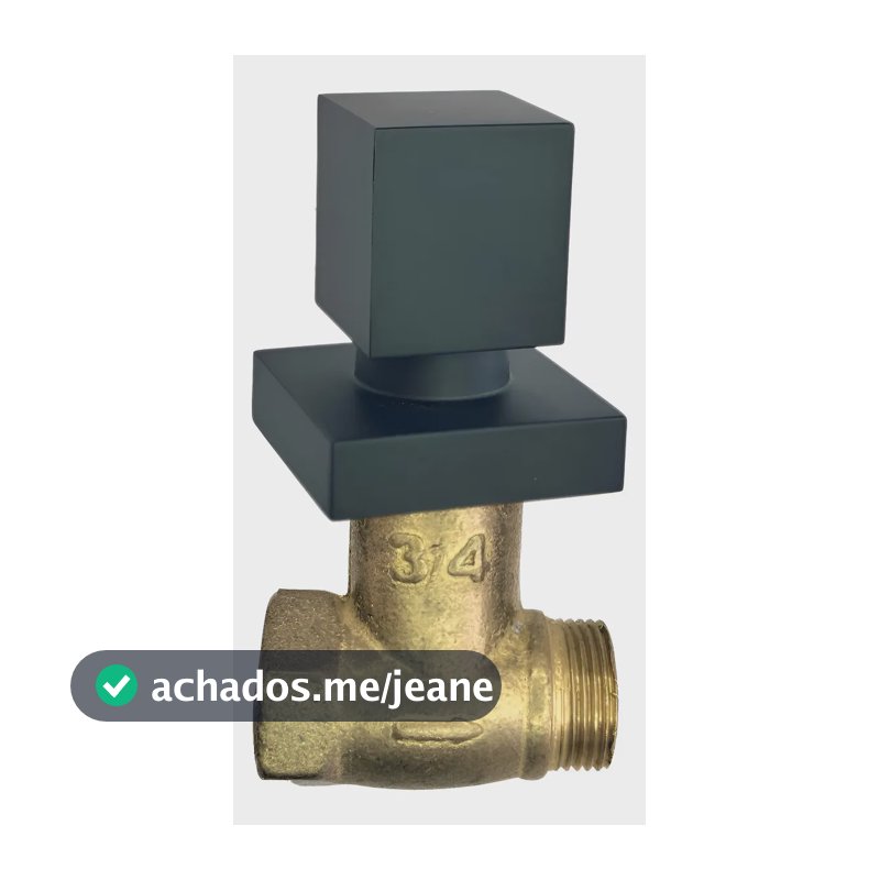 Registro Chuveiro De Pressão 1416 Preto Metal 1/4 De Volta Preto Fosco