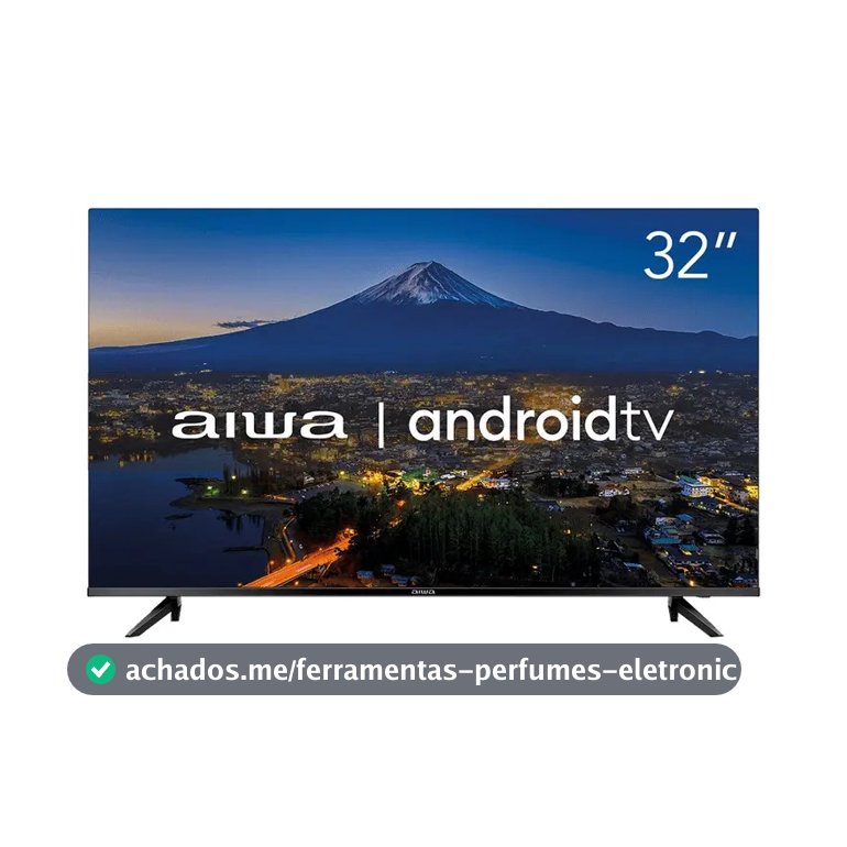 Smart TV AIWA 32” Android HD Borda Ultrafina HDR10 Dolby Áudio AWS-TV-32-BL-02-A