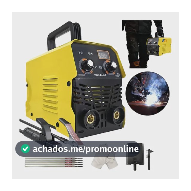 Máquina Inversora Solda Portatil  Igbt Profissional Mma 300a Amarelo-110v 110v