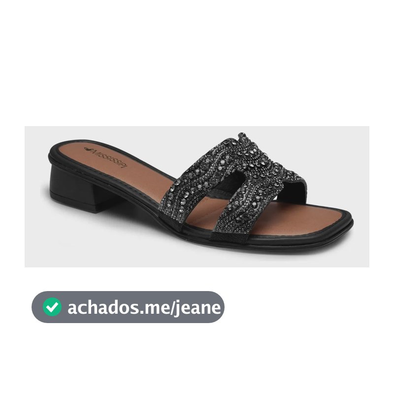 Tamanco Feminino Salto Baixo Mississipi J2511 Preto 38