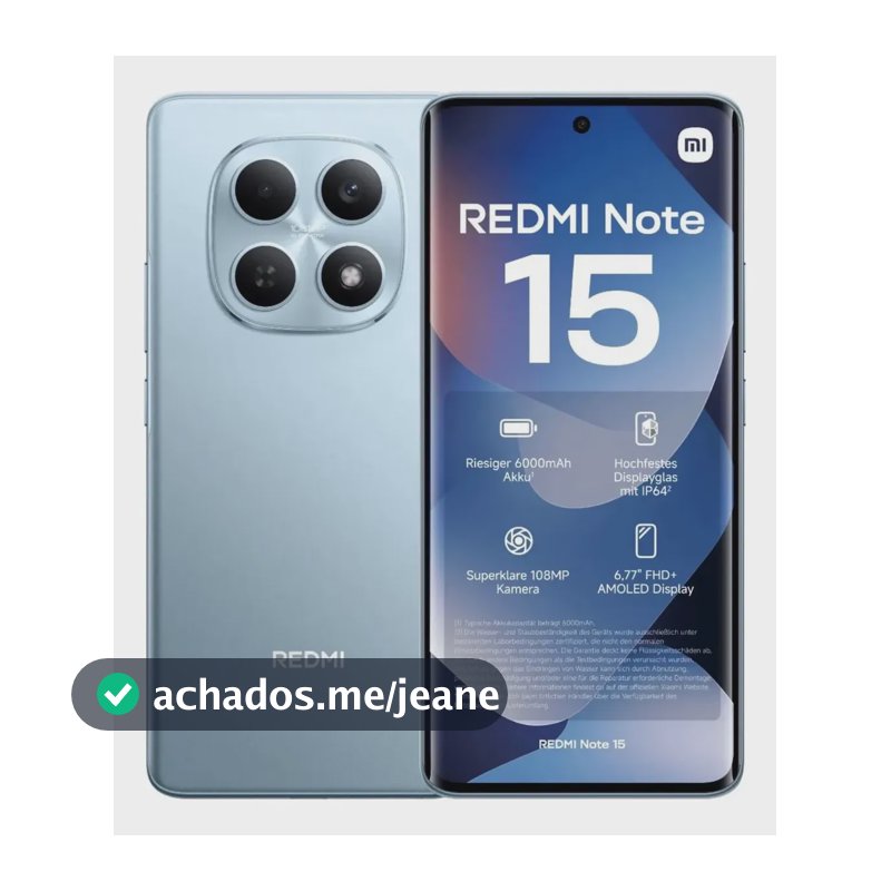 Xiaomi Redmi Note 15 256gb 8gb Ram Dual Sim Lançamento Azul