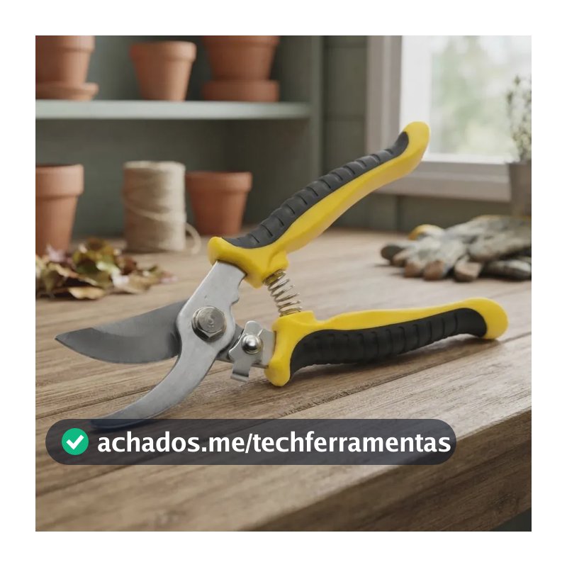 Tesoura para Poda Galhos Plantas Flores Alicate Poda Jardinagem Profissional com Cabo Emborrado e Lamina em Aço Inox