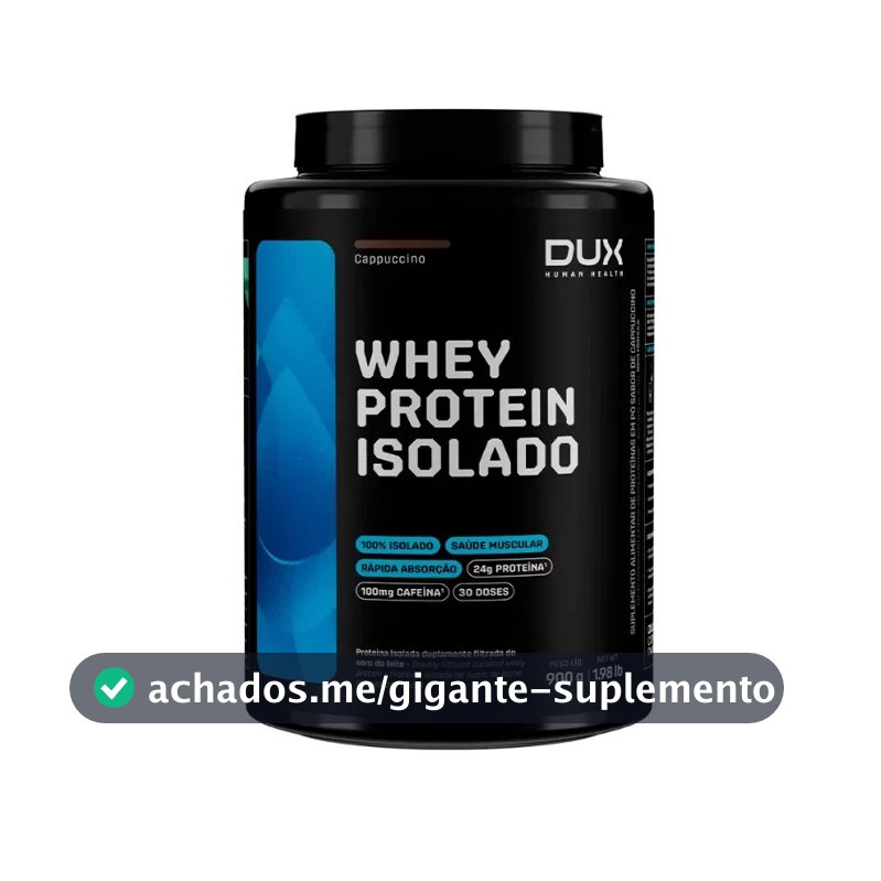 Whey Protein Isolado Dux Nutrition - Pote 900g Sabor Cappuccino