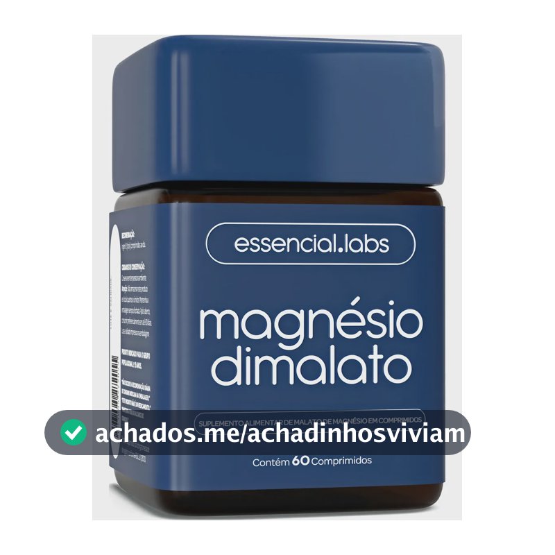 MAGNÉSIO DIMALATO - Fórmula 100% Pura com Máxima Concentração e Pureza - 60 Comprimidos