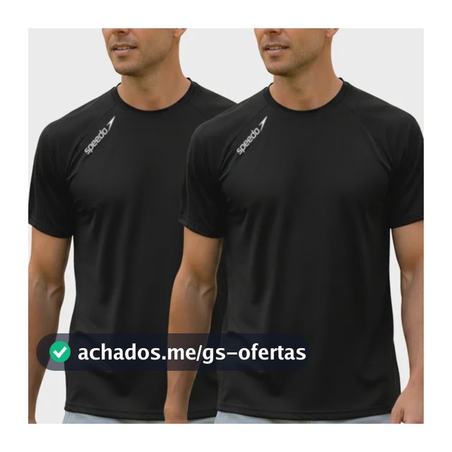 Kit 2 Camiseta Masculina Speedo Dry Fit Manga Curta Academia