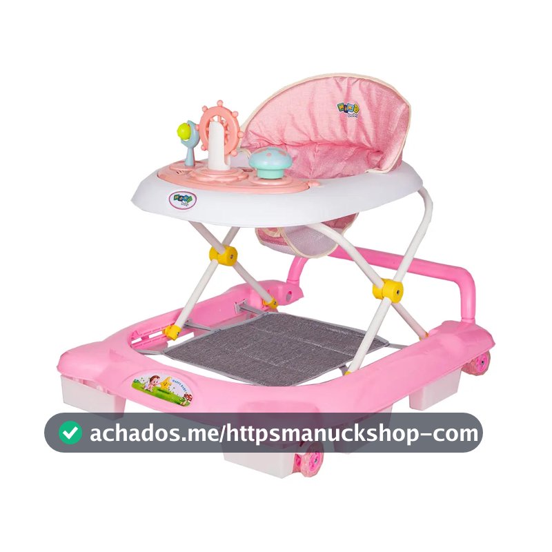 Andador Infantil Musical Para Bebê Empurrador Compacto 3 Ajustes de Altura La Bamba Maxi Baby - Rosa