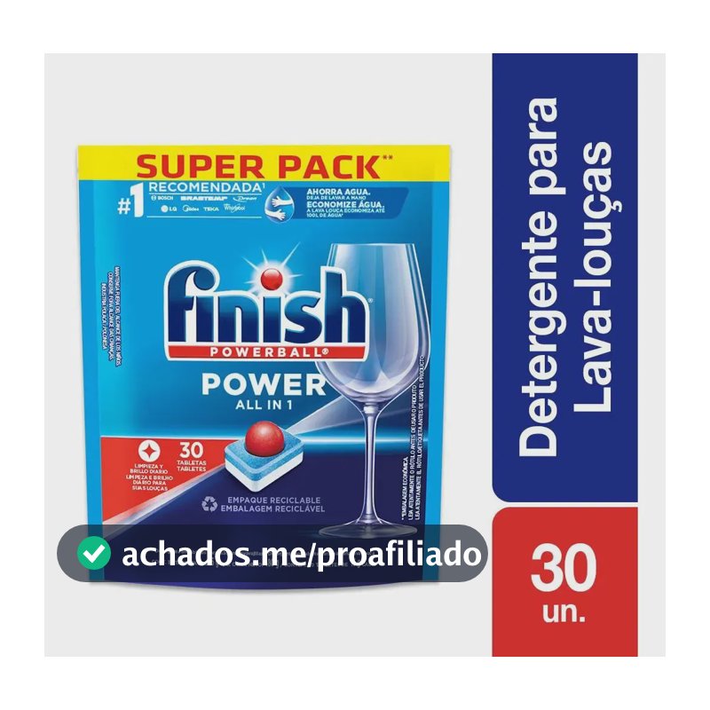 Detergente para Lava Louças Finish Powerball 30 unidades