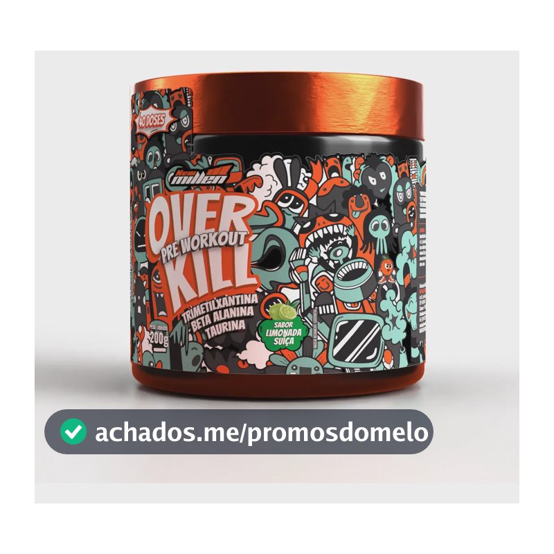 Suplemento Pré Treino Overkill 200g New Millen Sabor Limonad Limonada Suíça
