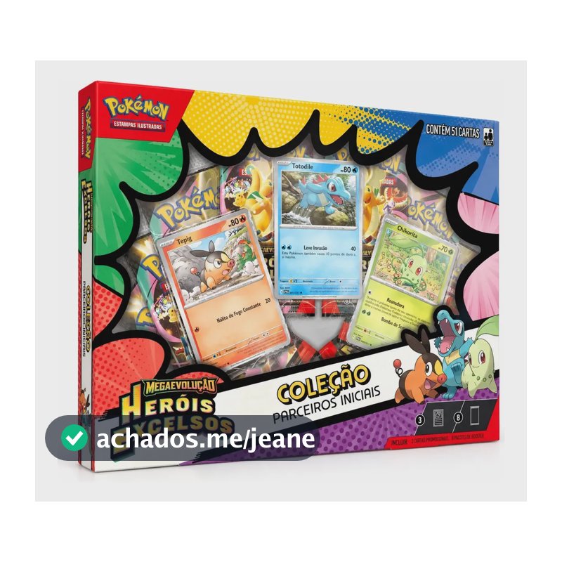 Cartas Pokémon Box Coleção Parceiros Iniciais 51 Cards Copag