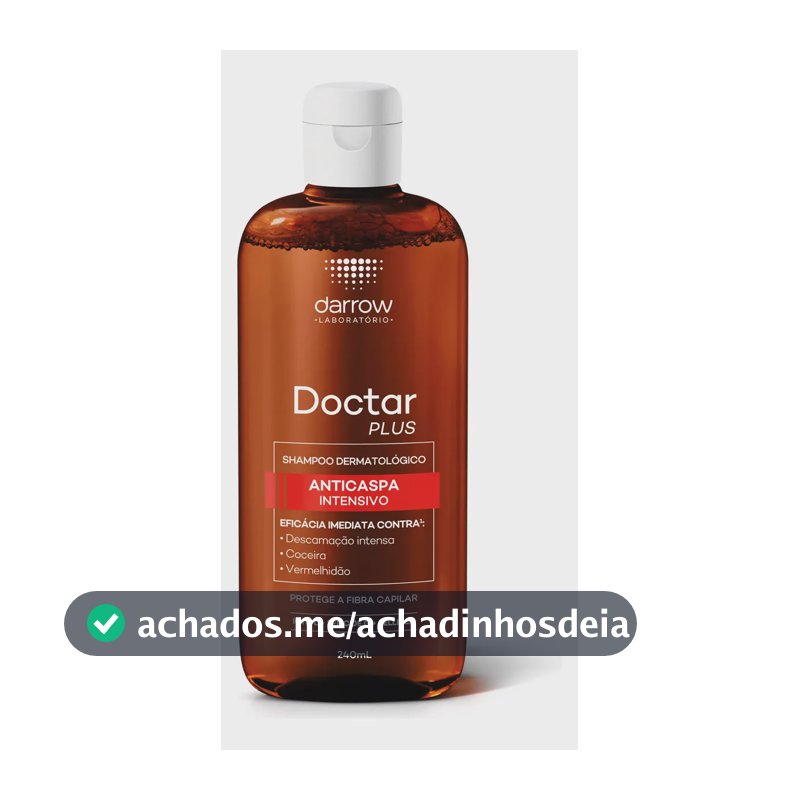 Shampoo anticaspa dermatológico Darrow Doctar Plus 240ml sem sulfatos