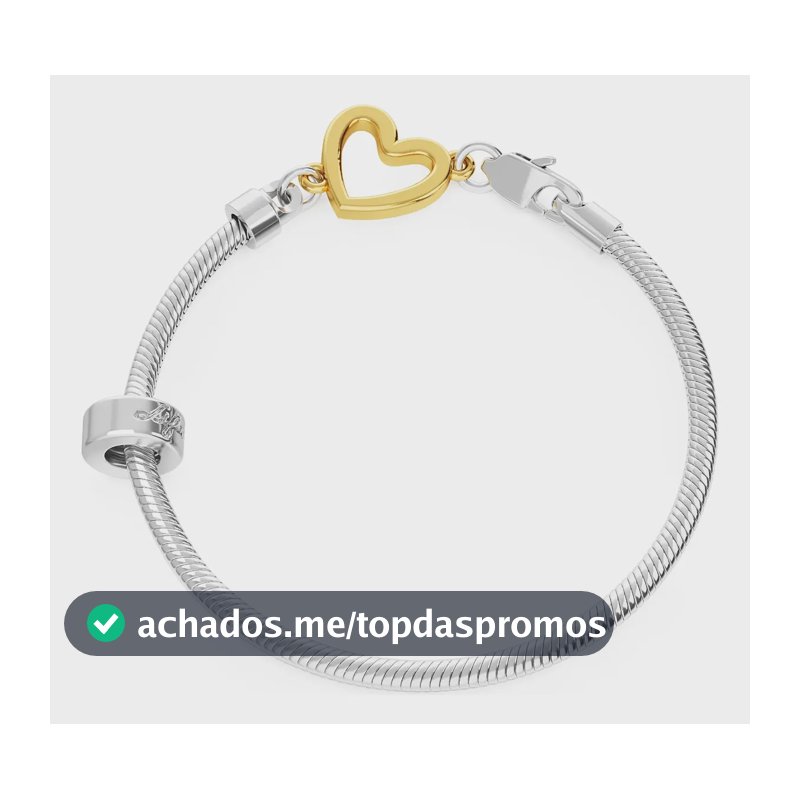 Pulseira Life Coração Em Prata 925 Com Banho De Ouro Amarelo