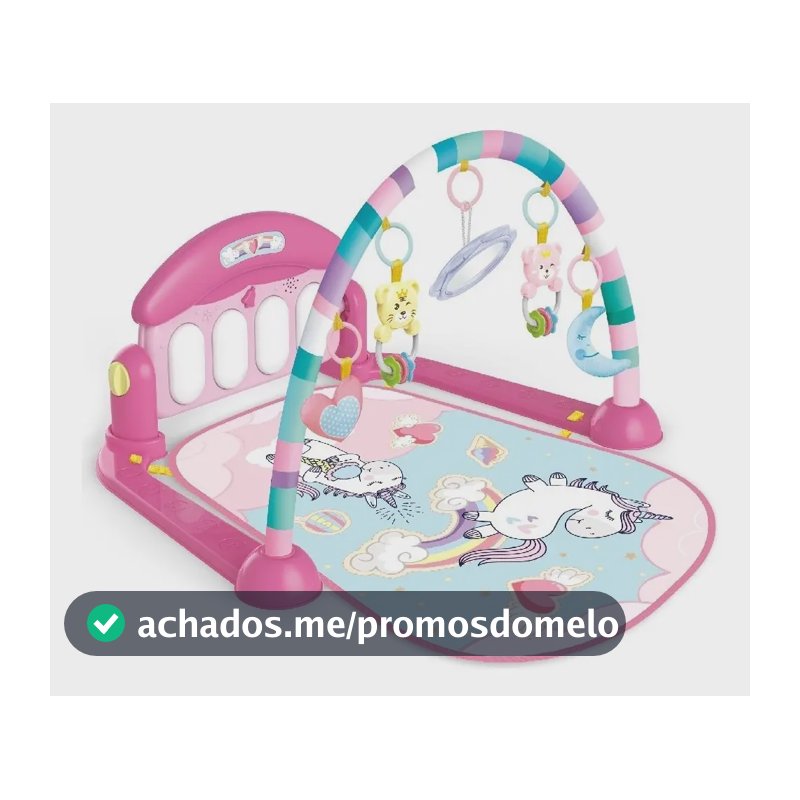 Tapete de Atividades com Play Piano Unicórnio Rosa Maxibaby