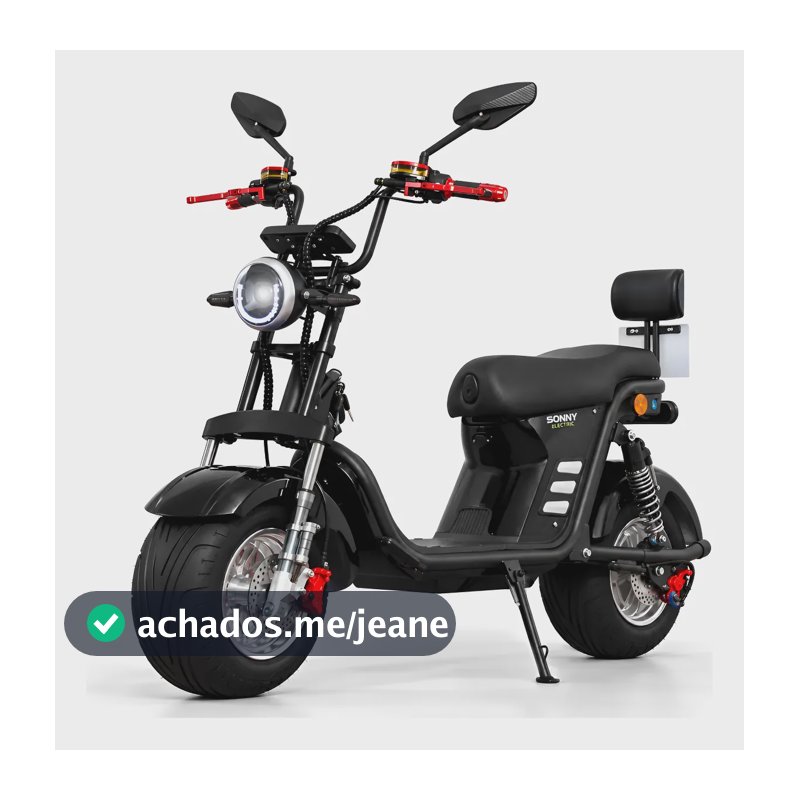 Scooter X13 Bicicleta Elétrica 1000w Chopper Moto Sem Cnh Preto