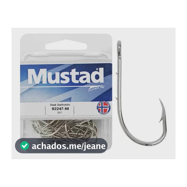 Anzol Mustad Beak Baitholder 92247-NI Nº 9/0 Aço Carbono Caixa 25 Unidades