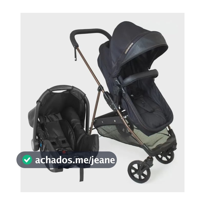 Travel System Galzerano Carrinho De Bebê Napoli 1449 Preto E Cobre