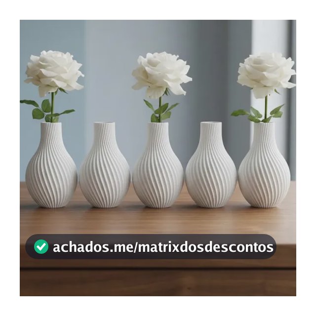 Kit 5 Vasos Decorativos Modernos Enfeite Mesa Sala Estante Branco