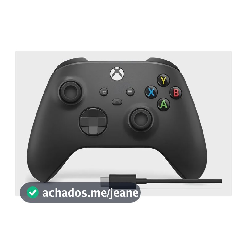 Controle Microsoft Xbox Xbox Series X|s + Cabo Usb-c Preto Carbon Black
