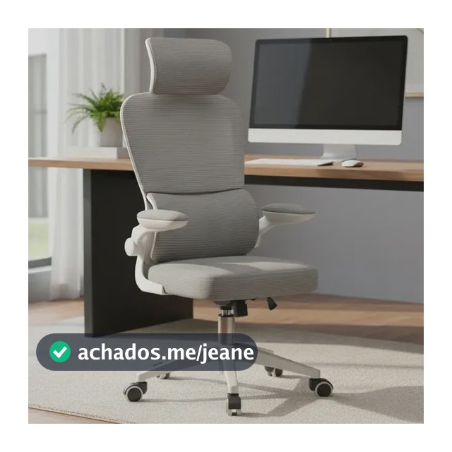 Cadeira Escritório Ergonômica Python Fly B07 Cinza Com Suporte Lombar