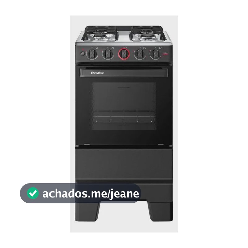 Fogão 4 Bocas Esmaltec Preto Ideal Super 4121 Preto Bivolt