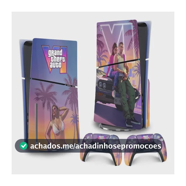 Skin Para Ps5 Slim Disco Adesivo Vertical - Vários