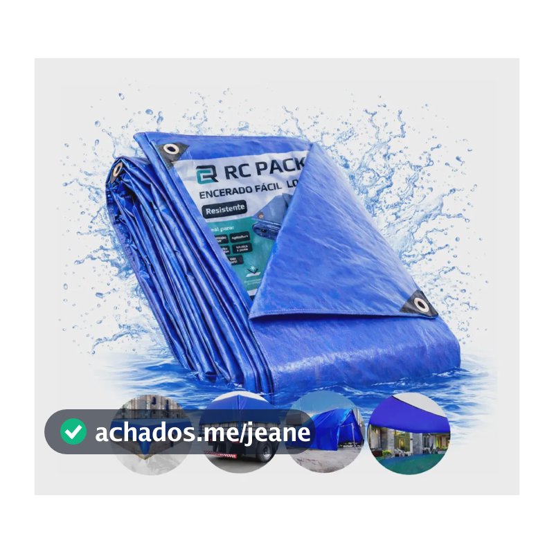 Lona Plástica Multiuso Azul 10x6 Impermeável Reforçada