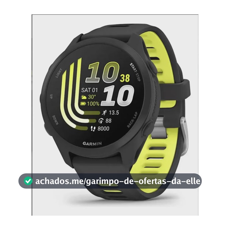 Relógio Garmin Forerunner 170 Basic Preto Gps Amoled 43mm Preto Preto E Amarelo