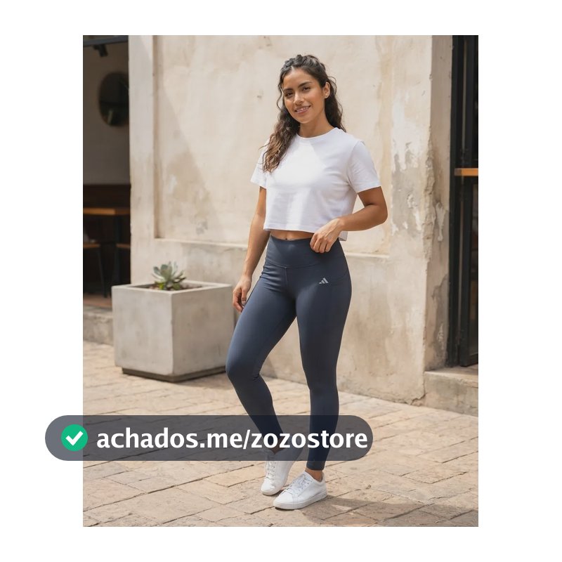 Calça Legging Feminina adidas Azul Liso M