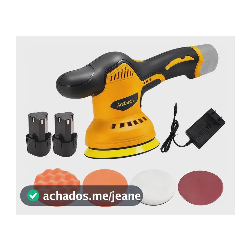 Politriz Orbital Sem Fio Arstheco 12V Com Kit Completo e 2 Baterias