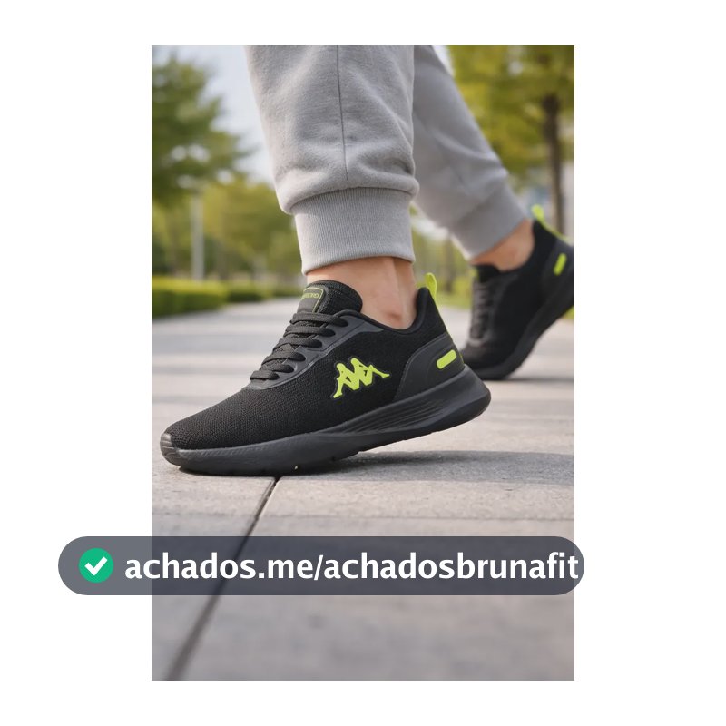 Tenis Kappa Treviso Original Unissex Confortável Academia Preto-amarelo-limão 41 Br