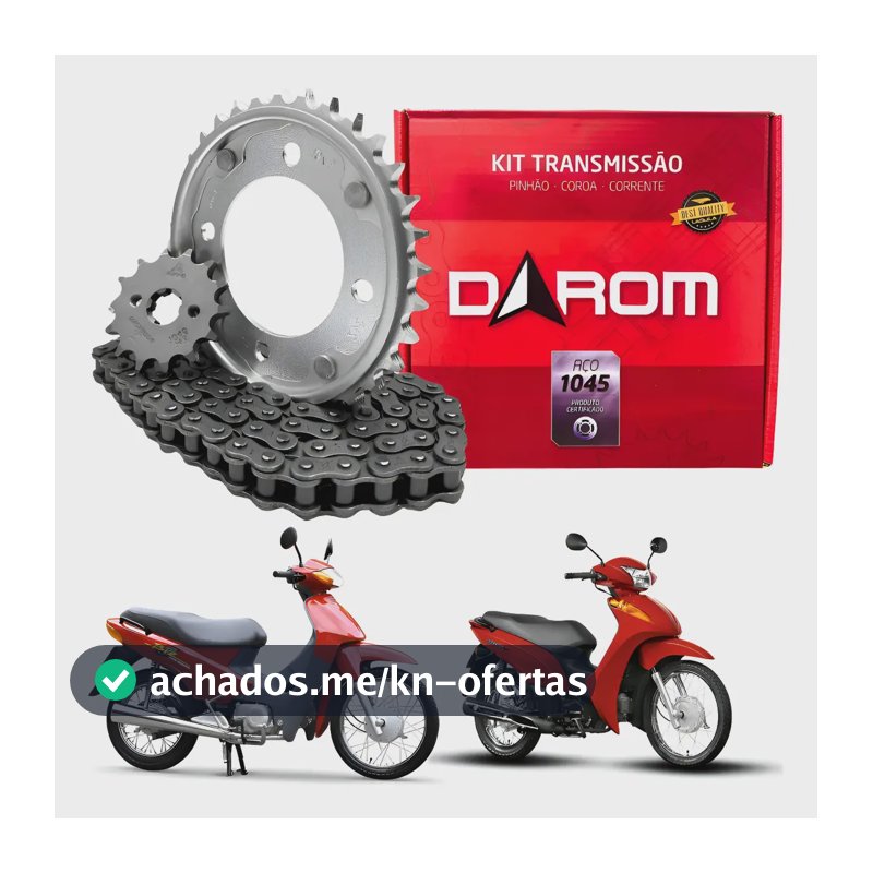 Kit Relação Reforçada Honda Original Biz 100 Darom 1998/2005 Prateado