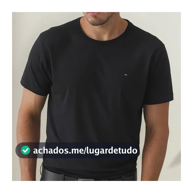 Camiseta Tommy Hilfiger Essential Cotton Preta - Original