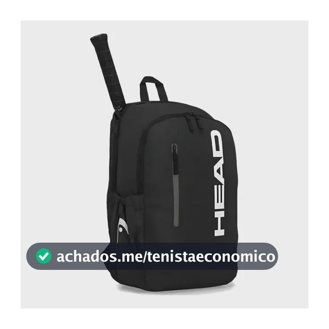 Mochila De Tênis E Beach Tennis Head Base 17l - 2 Raquetes Preta