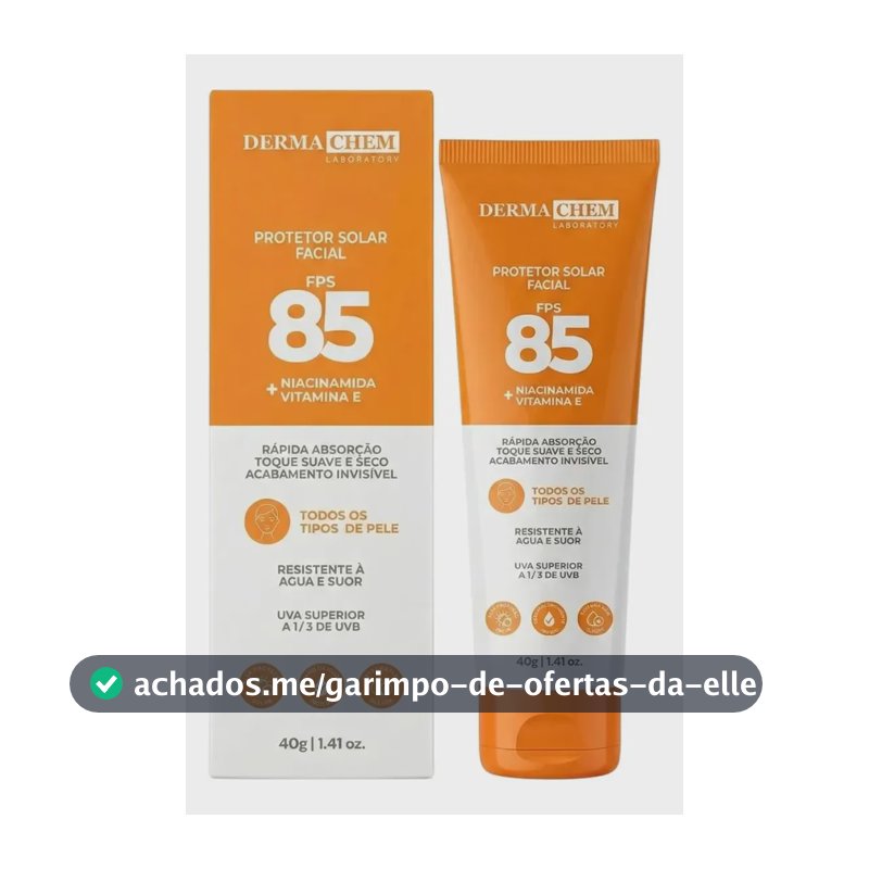Protetor Solar Facial Fps 85 Dermachem Toque Seco Sem Cor