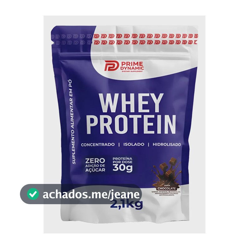 Whey Protein 3w Zero Açúcar Prime Dynamic 2,1kg Chocolate