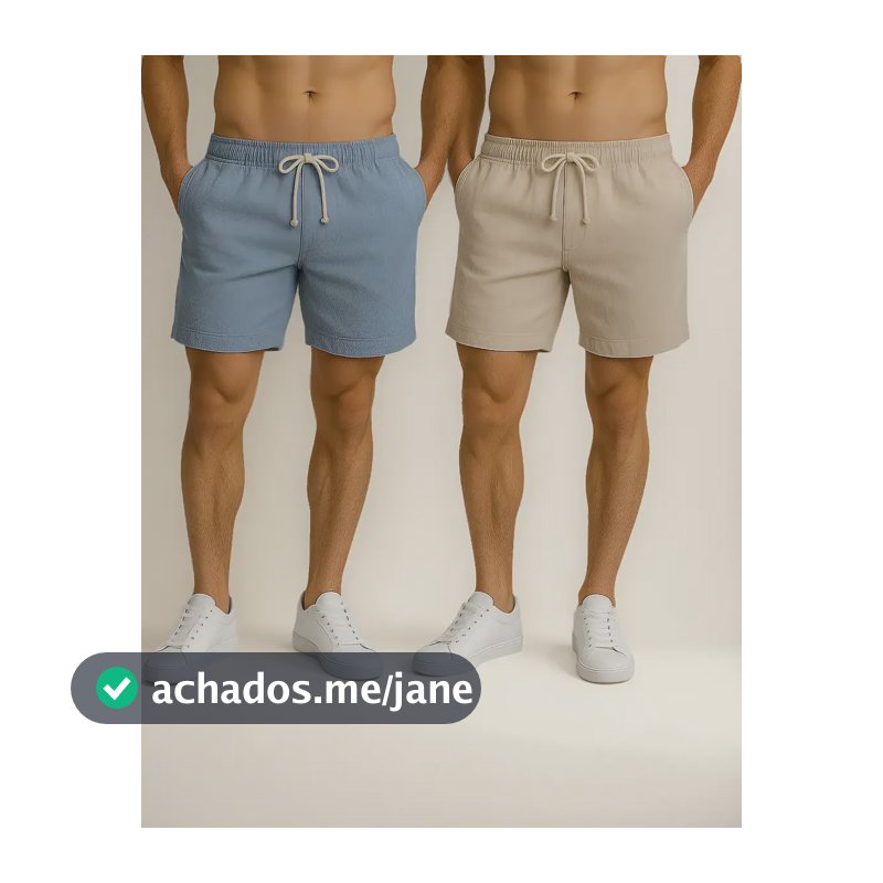 Kit 2 Shorts Linho Masculina Bermuda Estilo Mauricinho Leve
