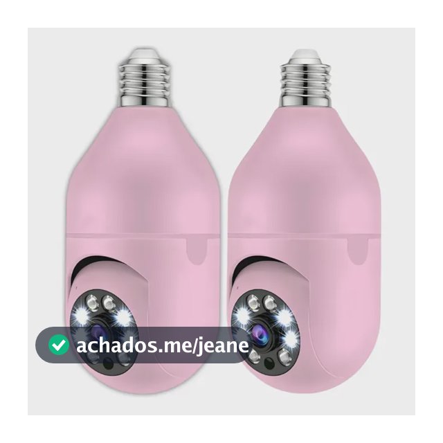 Kit 2 Câmera Lampada Espia Wifi Giro360 Graus Visão Colorida