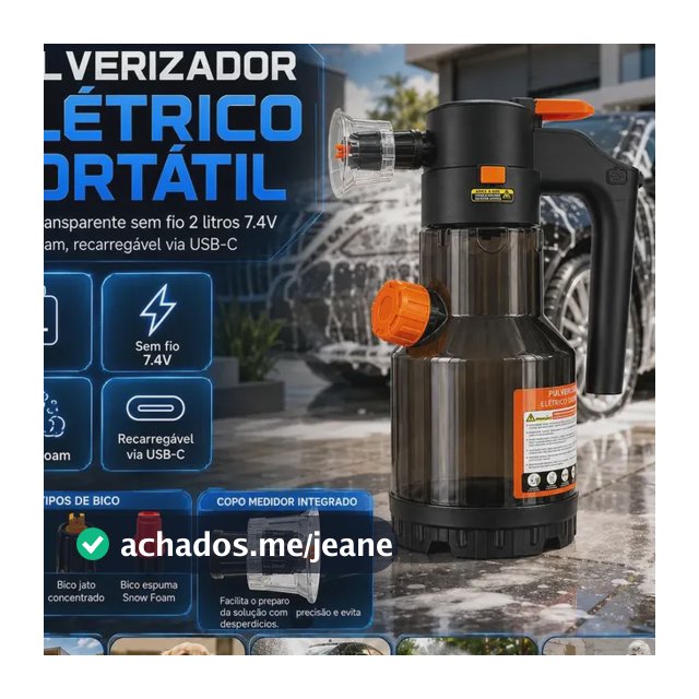 Pulverizador Elétrico Snow Foam para Carro, Moto e Jardim – 2 L