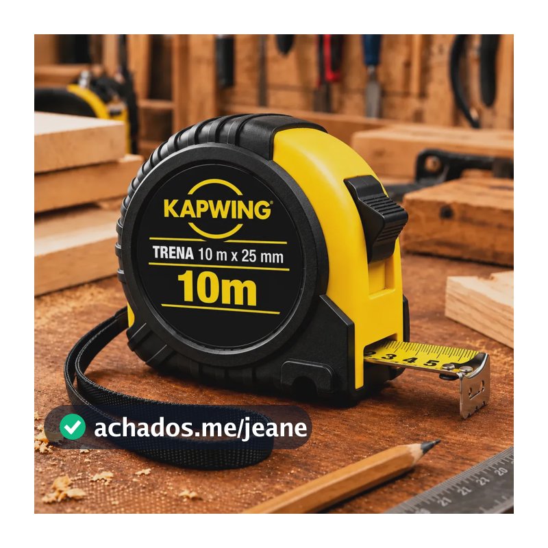 Trena Profissional 10 Metros 25mm Emborrachada Reforçada Fita de Aço Com Trava Manual Medição
