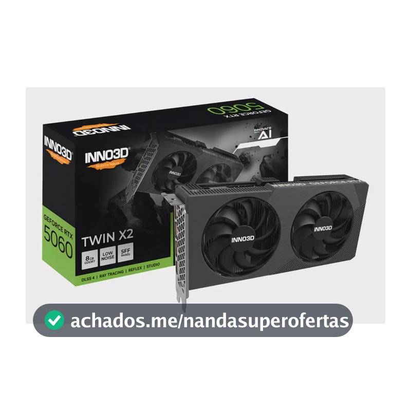 Placa de Vídeo INNO3D GeForce RTX 5060 Twin X2 8GB GDDR7 128-bit