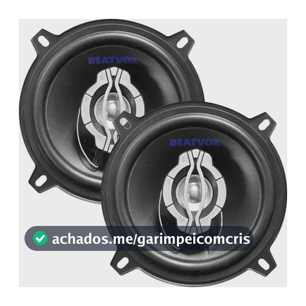Par de Alto-Falantes Coaxiais Beatvox de 5" para Carro 100W RMS Preto