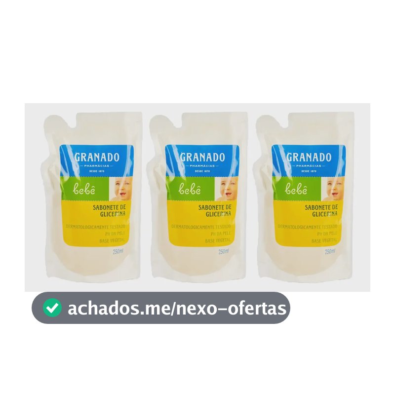 Kit 3 Sabonetes Líquidos Granado Bebê Glicerina Tradicional 250ml Refil
