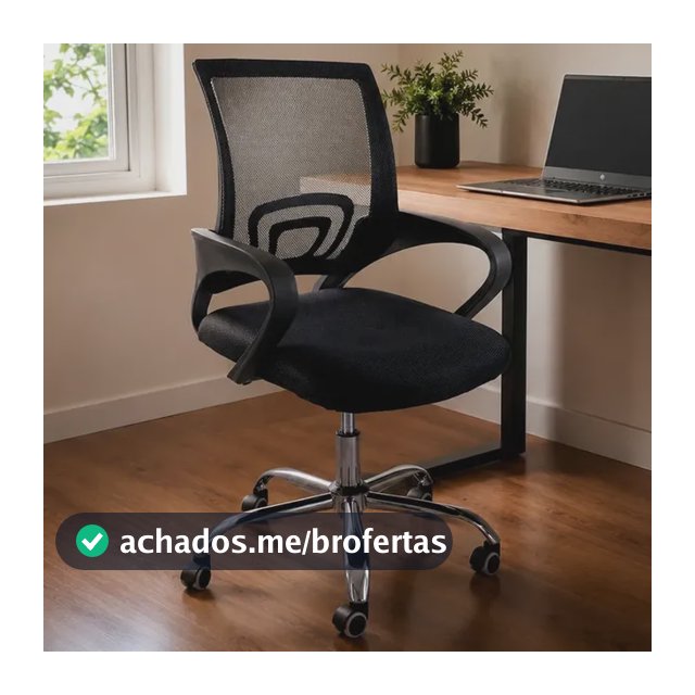 Cadeira De Escritorio Begonia Tela Mesh Ergonomica Giratoria Preto