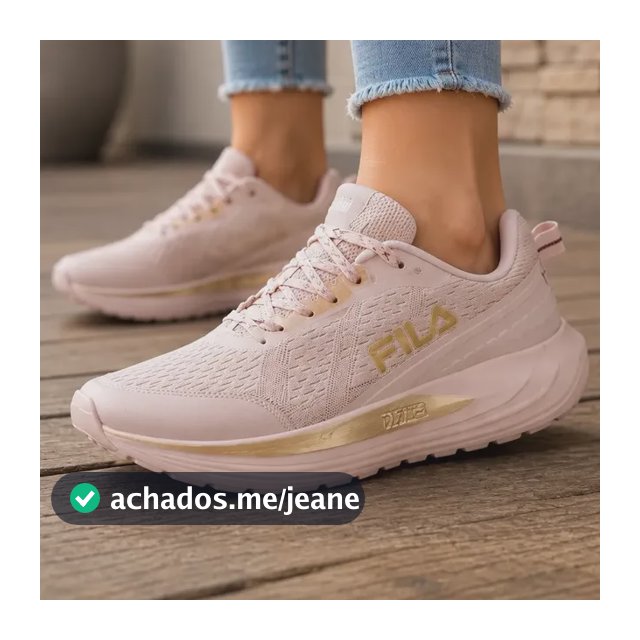 Tênis Fila Feminino Esportivo Treino Confortável Diffusion Rose-claro/dourado Liso 38 Br