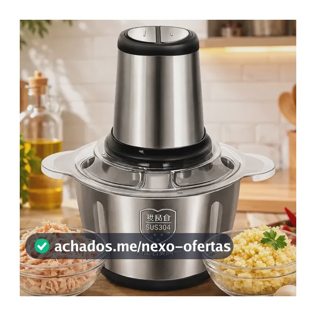 Multiprocessador Elétrico De Alimentos Em Inox 2l Triturador De Alho Tempero Processador De Carne E Legumes Multifuncional Portátil 110v