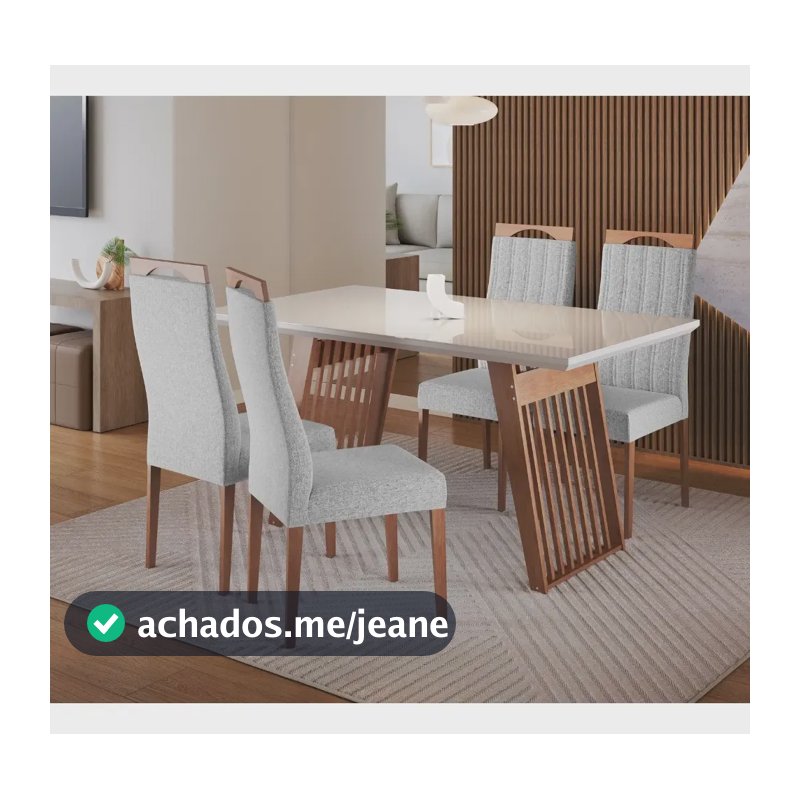 Conjunto Sala De Jantar Moscou Com 4 Cadeiras Grecia Madetal