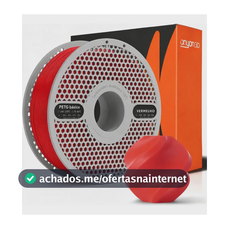 Filamento Impressão 3d 1,75mm 1kg Onyon3d Petg Removível Nf Vermelho